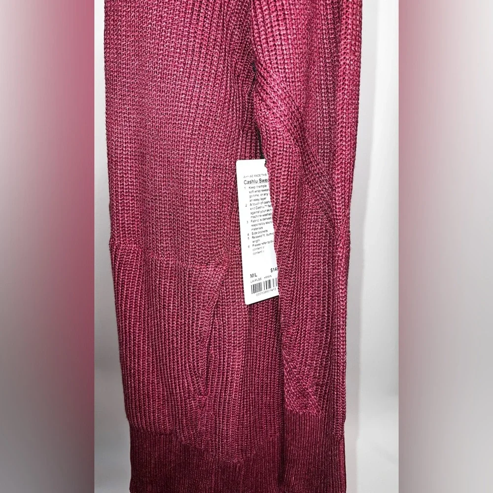 🩷NWT LULULEMON CASHLU SWEATER WRAP IN HEATHERED MULLED WINE M/L - Picture 11 of 15